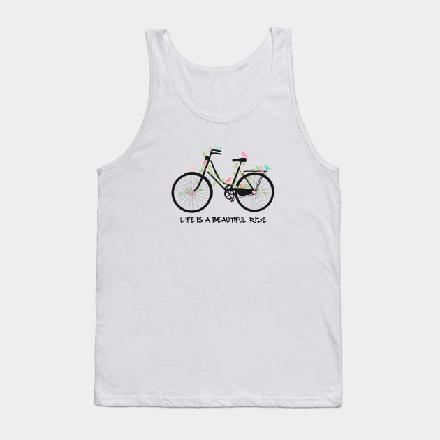 Life is a beautiful ride, vintage bicycle with birds Tank Top by beakraus